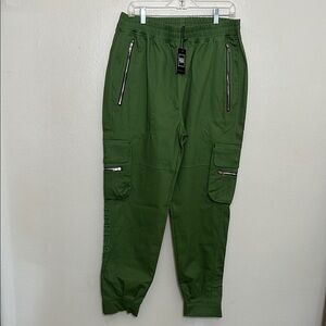 Young & Reckless Green Cargo Pants with Elastic Waistband